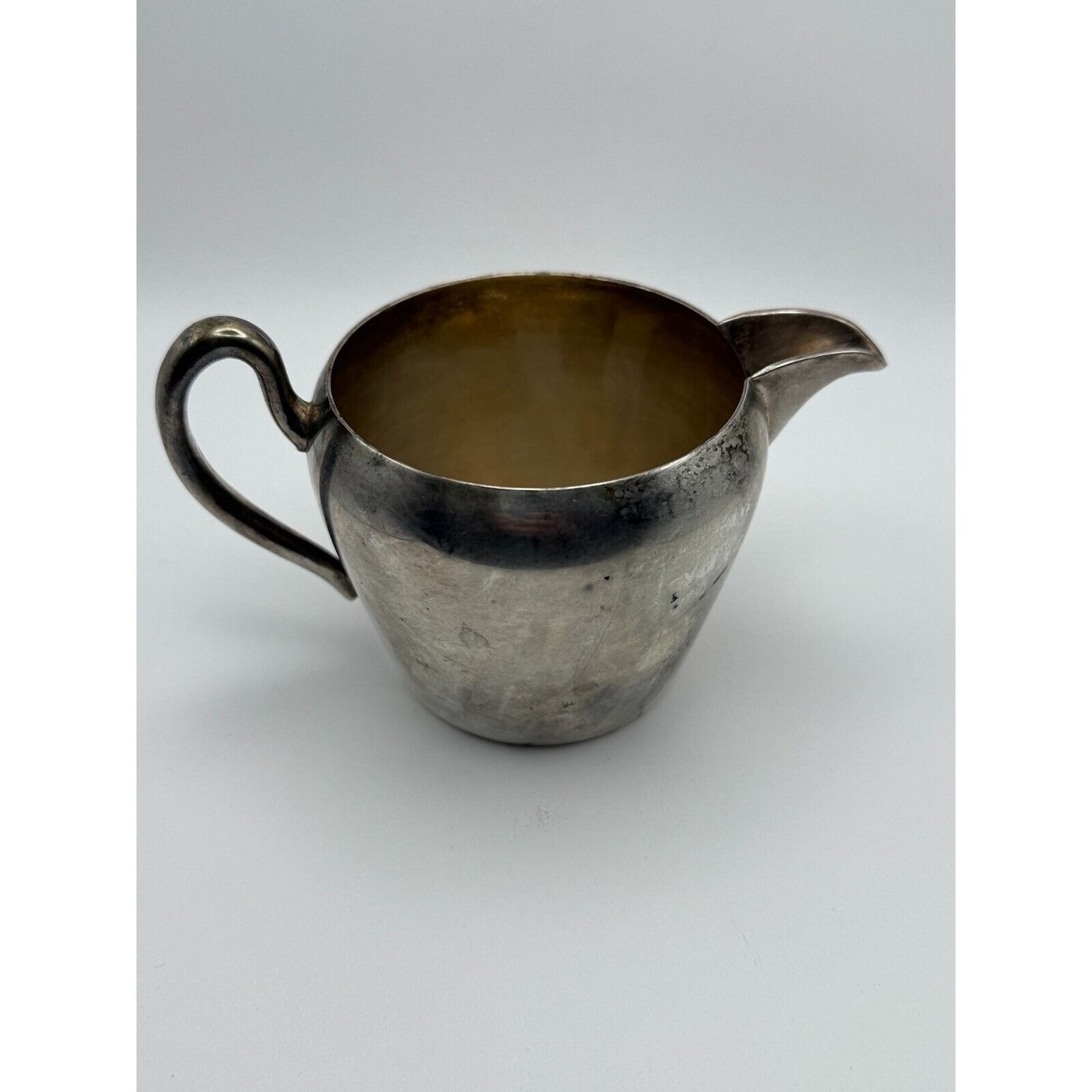 Antique Silverplate Creamer Sugar Tray Set Vintage Silver on Copper Patina