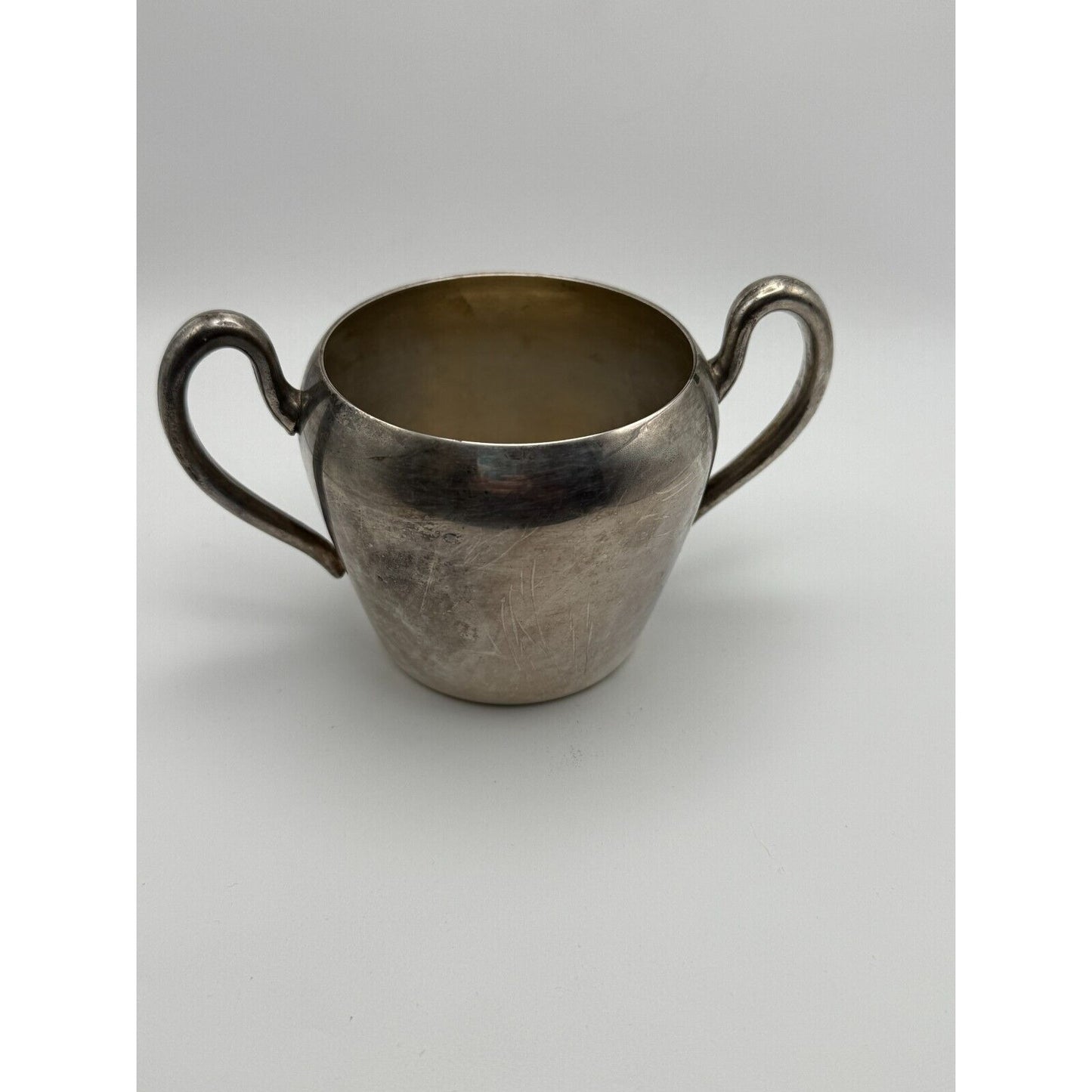 Antique Silverplate Creamer Sugar Tray Set Vintage Silver on Copper Patina