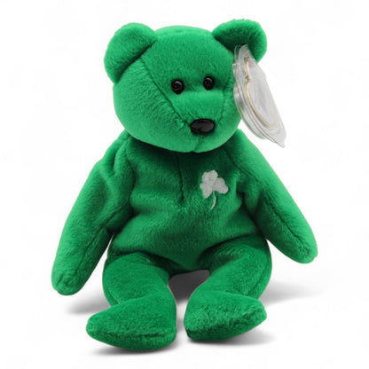 Ty Beanie Baby Erin Bear Irish Shamrock Plush 1997 W/ Swing Tag Protector 8" Collectible