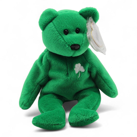 Ty Beanie Baby Erin Bear Irish Shamrock Plush 1997 W/ Swing Tag Protector 8" Collectible