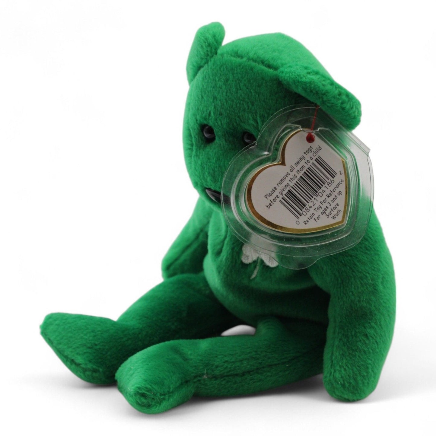 Ty Beanie Baby Erin Bear Irish Shamrock Plush 1997 W/ Swing Tag Protector 8" Collectible