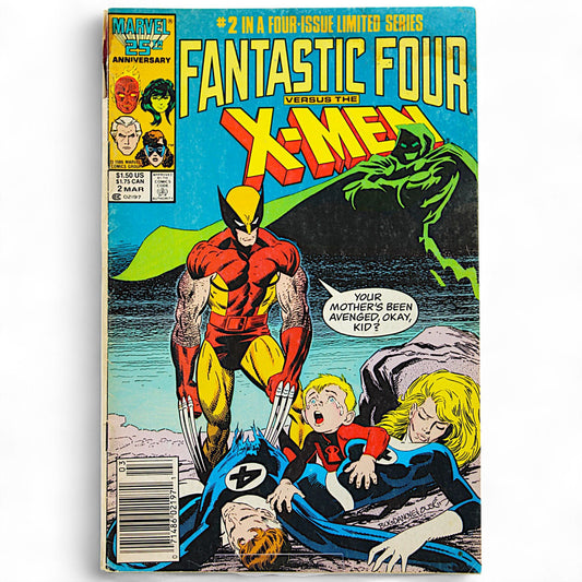 Marvel Fantastic Four Vs X-Men #2 Limited Series Comic 1986 Wolverine Cover