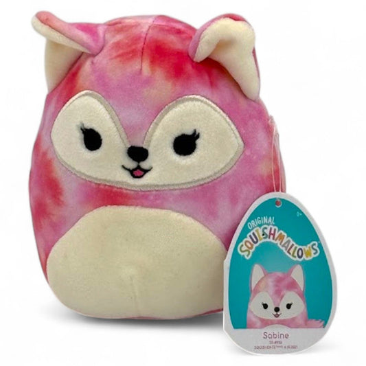 Squishmallows 5" Sabine The Pink Fox Plush Toy Tie-Dye Soft Stuffed Animal Kids Collectible Gift