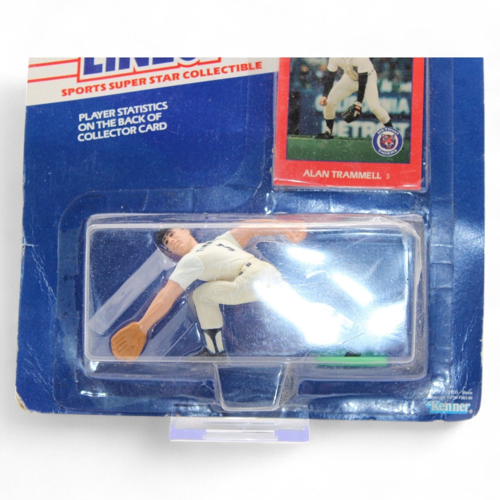 Back view of 1988 Alan Trammell Starting Lineup packaging showing checklist