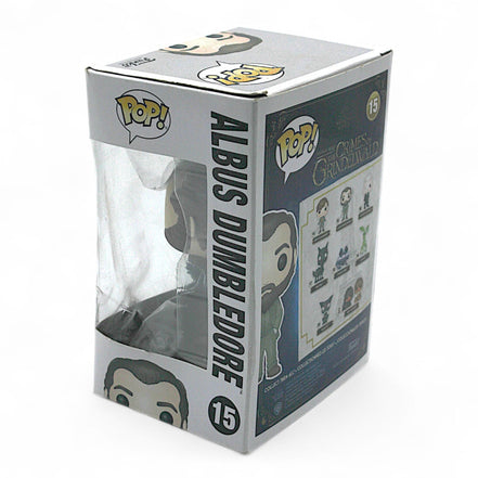 Back view of Albus Dumbledore vinyl figure box showing collection