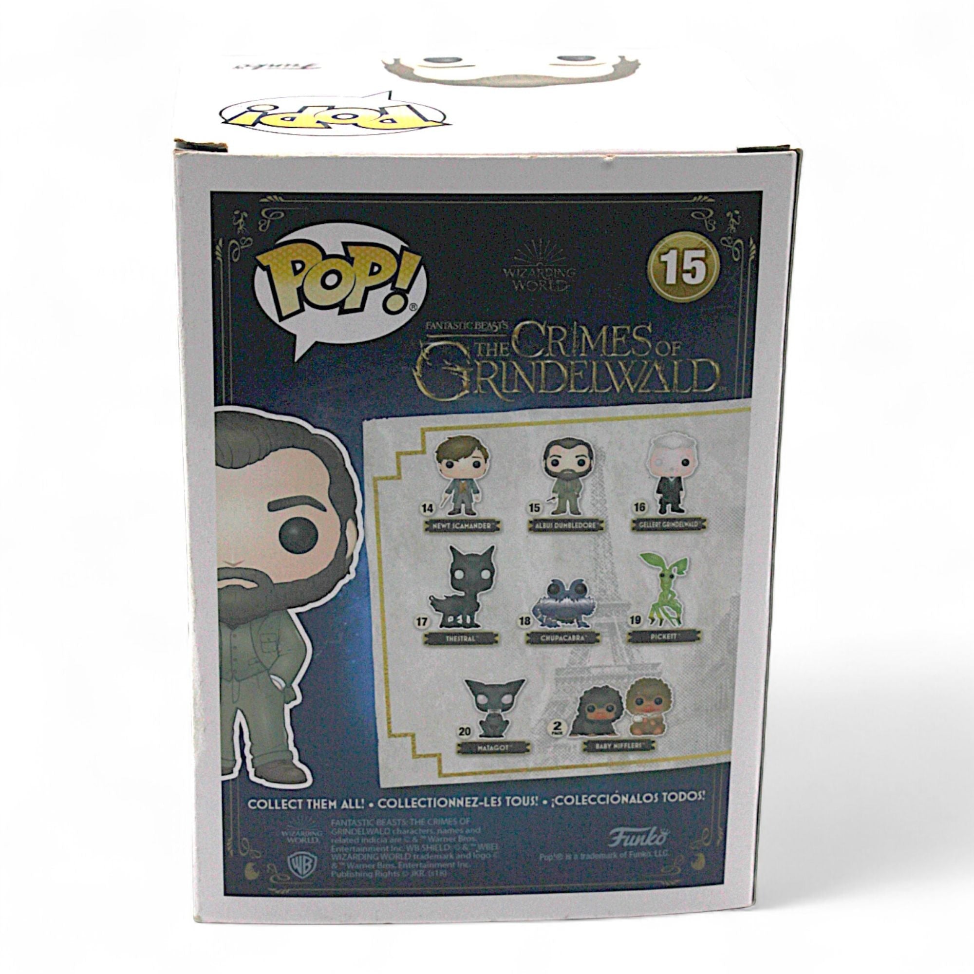 Albus Dumbledore figure from Crimes of Grindelwald in packaging