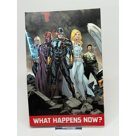 Back cover of All-New X-Men #1 with Cyclops and other Marvel characters