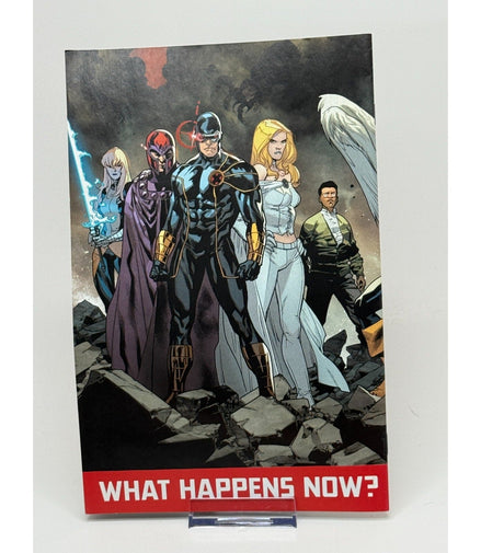Back cover of All-New X-Men #1 with Cyclops and other Marvel characters