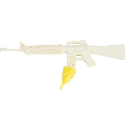 White toy rifle accessory