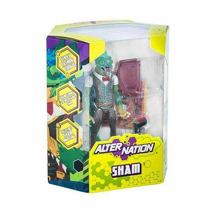 Alter Nation Sham action figure in packaging with comic book