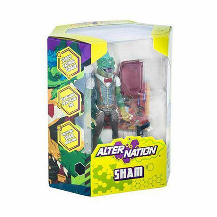 Alter Nation Sham action figure in packaging with comic book