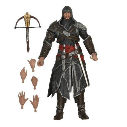 Ezio Auditore action figure with interchangeable hands and weapons
