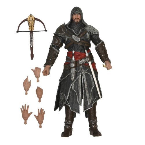 Ezio Auditore action figure with interchangeable hands and weapons