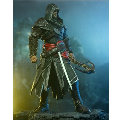 Ezio Auditore figure posed with weapon in hand