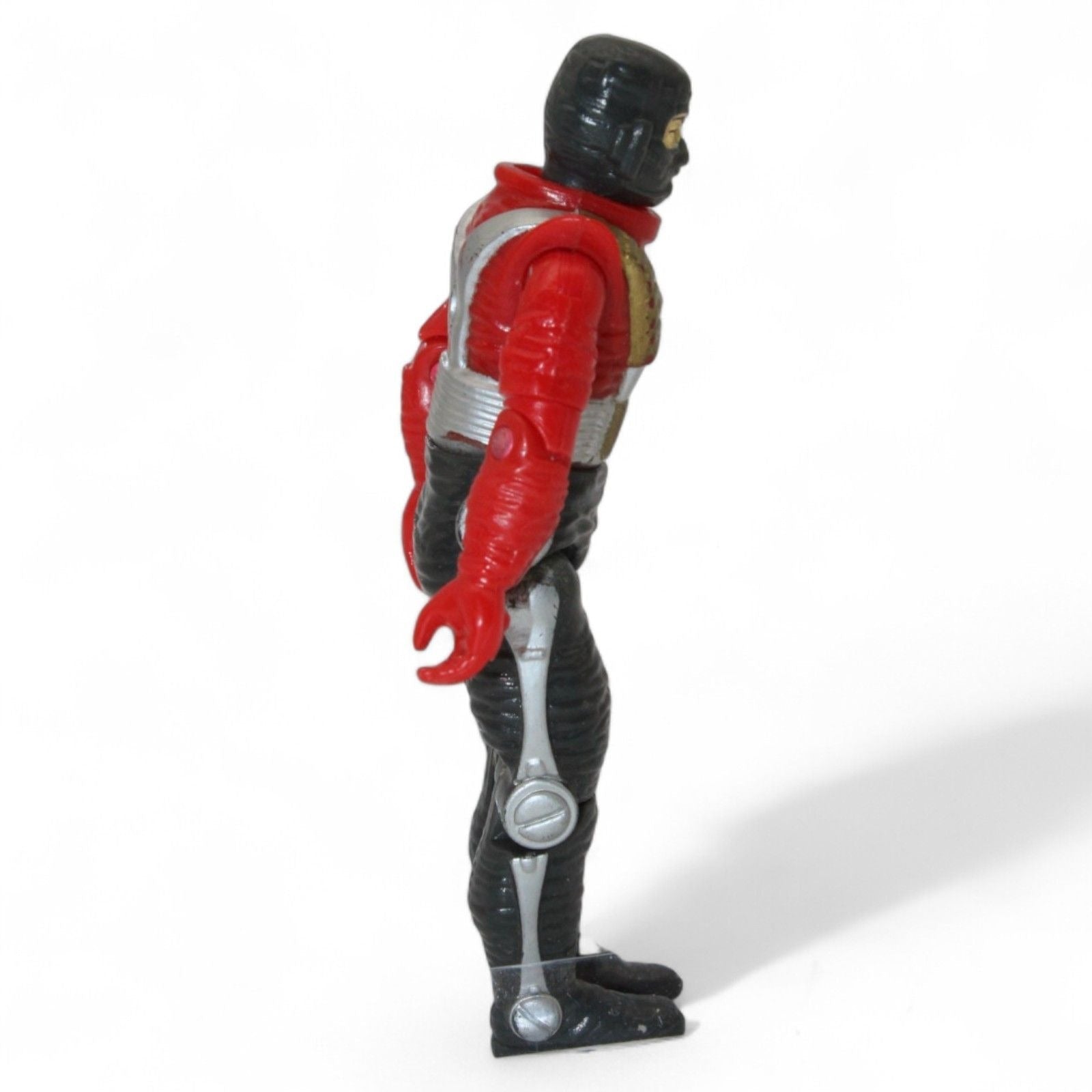 Astro Viper V1 G.I. Joe 1988 vintage action figure in black and red, side view
