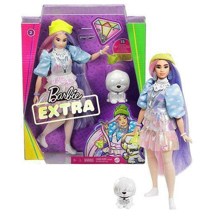 Barbie Extra Doll - Select Figure(s) - Flip Side CollectiblesFashion DollToyShnipDoll 2 - Shimmery Look with Pet Puppy