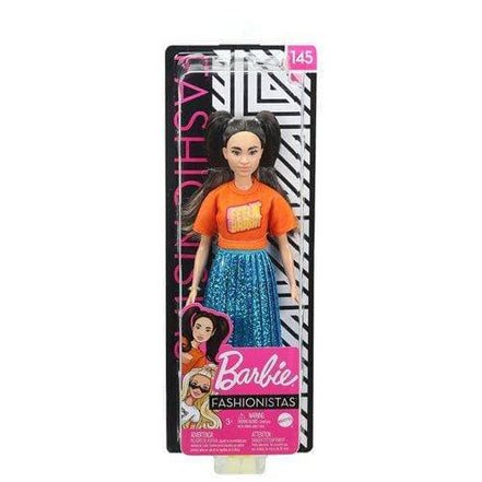 Barbie Fashionista - Select Figure(s) - Flip Side CollectiblesFashion DollToyShnipDoll 145 with Long Brunette Pigtails