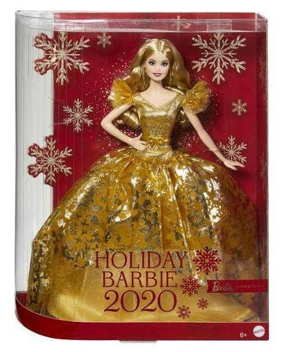 Barbie Holiday 2020 Blonde Hair Doll – gold – gown – collectorToyShnipFashion Doll2020barbieblonde1