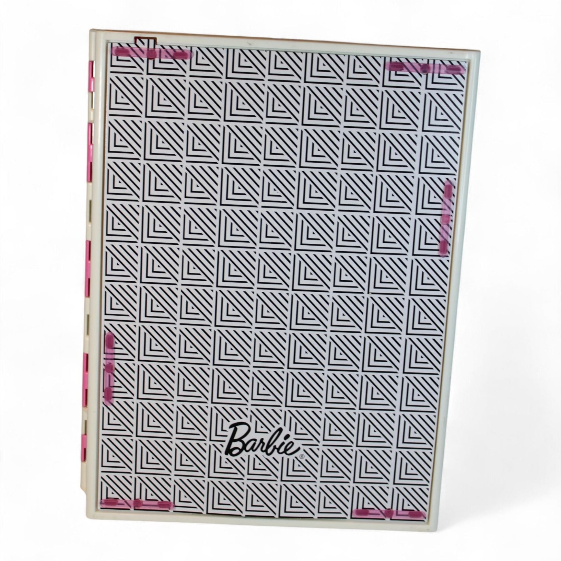 Back view of Barbie Fashionista Closet Playset with geometric pattern