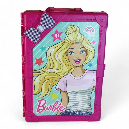 Barbie Fashionista Travel Case with colorful Barbie graphic and bow detail