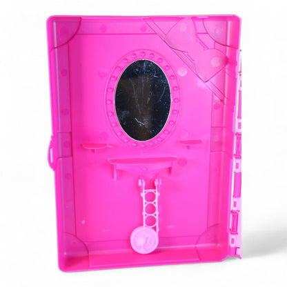 Close-up of the mirror inside the Barbie Fashionista Travel Case