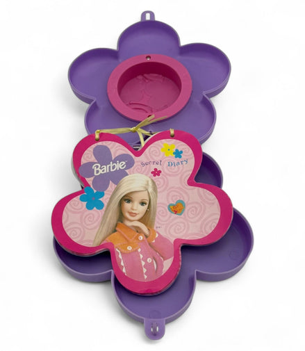 Barbie flower-shaped secret diary with purple and pink case