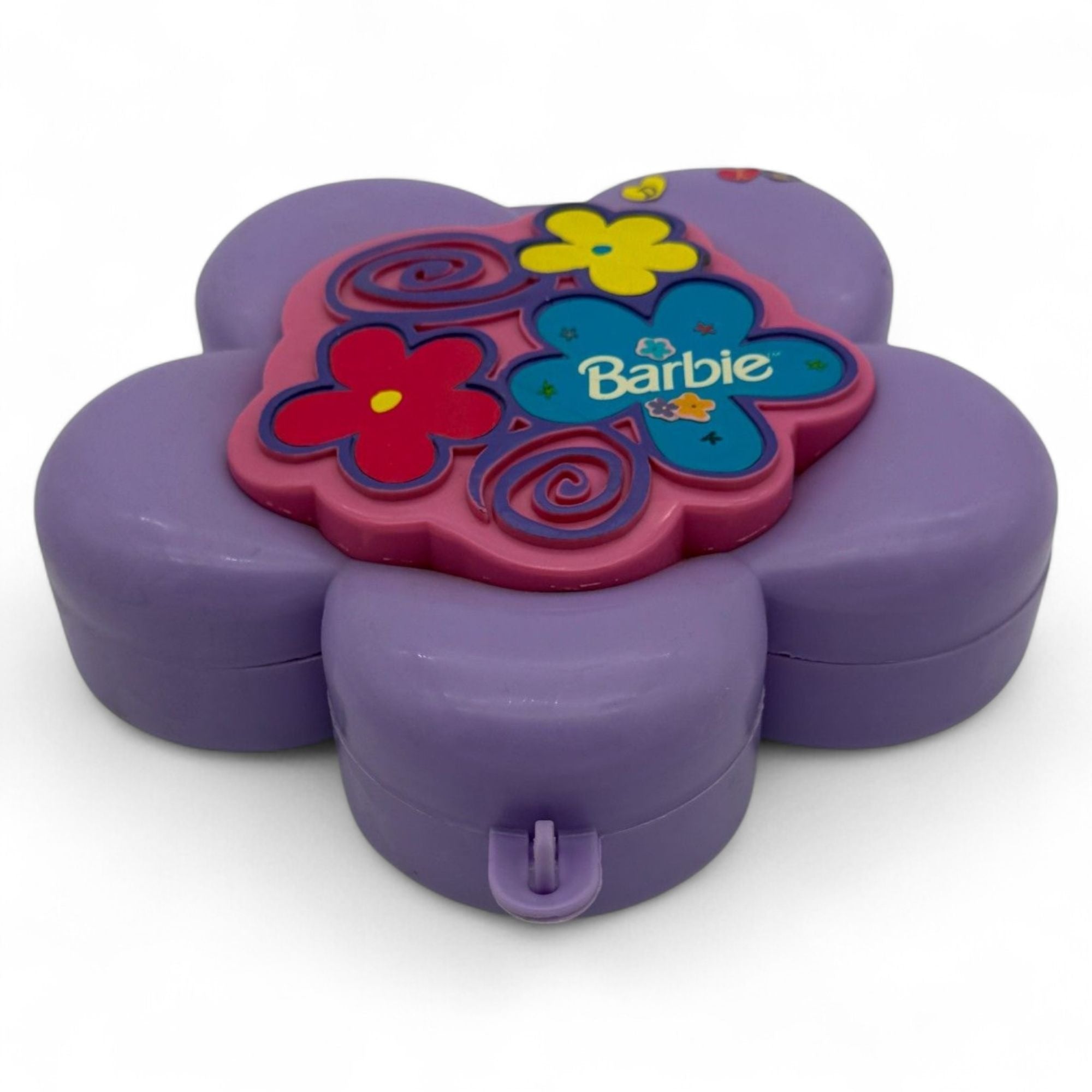 Open Barbie diary showing flower-shaped pages