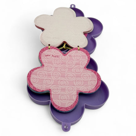 Purple and pink Barbie diary with flower shape