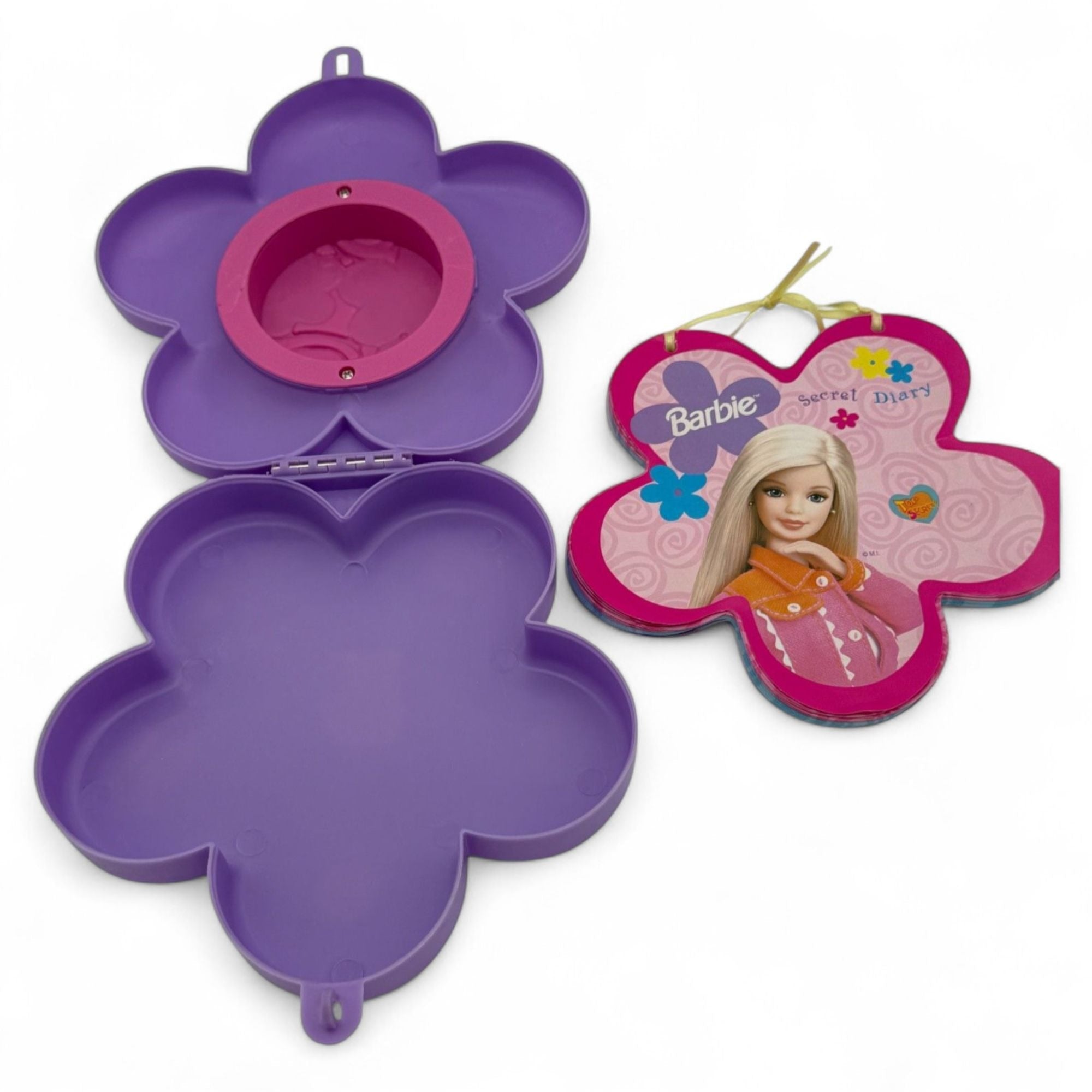 Barbie flower-shaped secret diary with purple and pink case