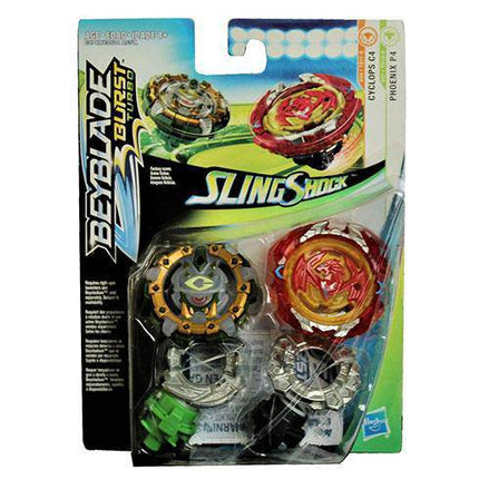 Beyblade Burst Turbo Slingshock Dual Pack - Choose your Beyblade - Flip Side CollectiblesToysToyShnipCyclops C4 & Phoenix P4