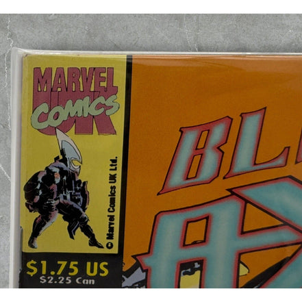 Close-up of Marvel Comics logo on Black Axe #1