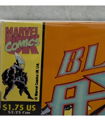 Close-up of Marvel Comics logo on Black Axe #1