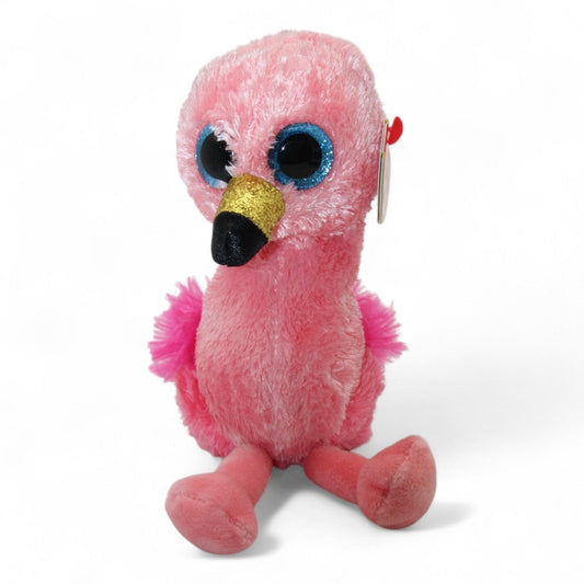 Ty Beanie Boos Gilda The Flamingo Plush Toy - Pink Collectible Stuffed Animal With Glitter Beak & Big Eyes 6"