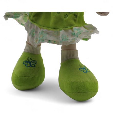 Calplush 16" Plush Doll with Green Butterfly Dress – green dressCalplushDollbraided hairbutterfly embroiderycalplush7