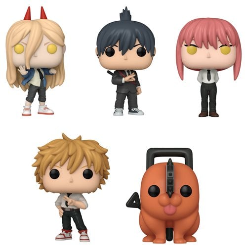 Chainsaw Man Funko Pop! figures including Denji, Makima, Power, and Pochita