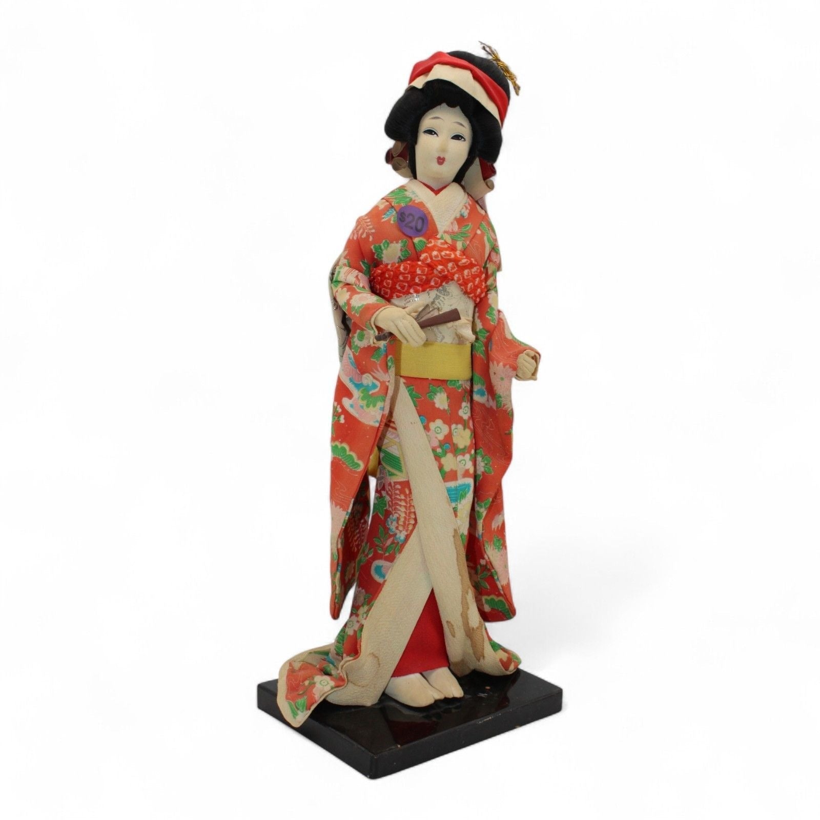 Collectible Japanese Geisha Doll with Kimono and Sword DecorUnknownGeisha Dollartcollectiblecultural9