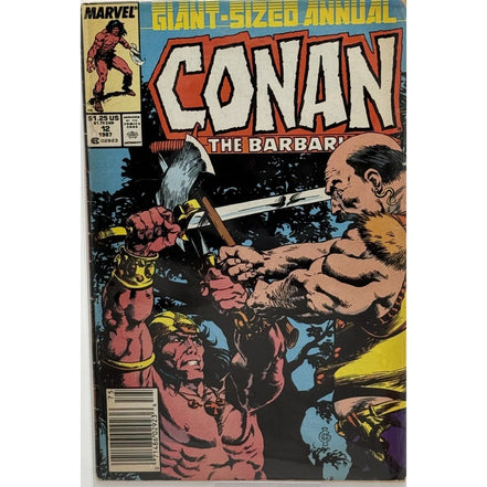 Marvel Conan The Barbarian Giant-Sized Annual #12 cover featuring Conan in battle