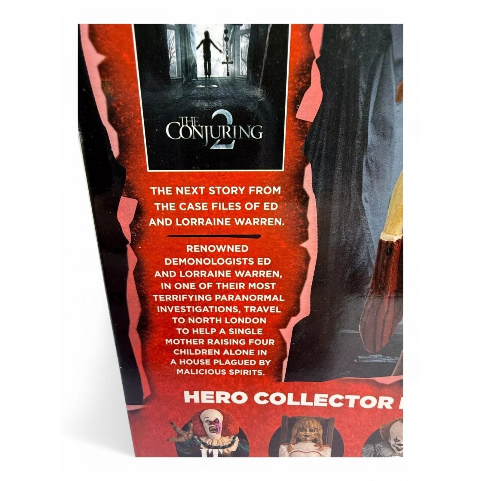 A 1:16 scale The Crooked Man figurine from The Conjuring 2 by Hero Collector, sealed in original packaging, features detailed horror design for ages 17+.
