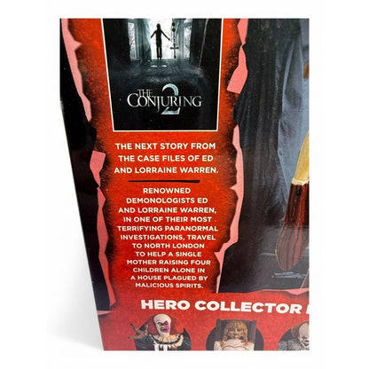 A 1:16 scale The Crooked Man figurine from The Conjuring 2 by Hero Collector, sealed in original packaging, features detailed horror design for ages 17+.
