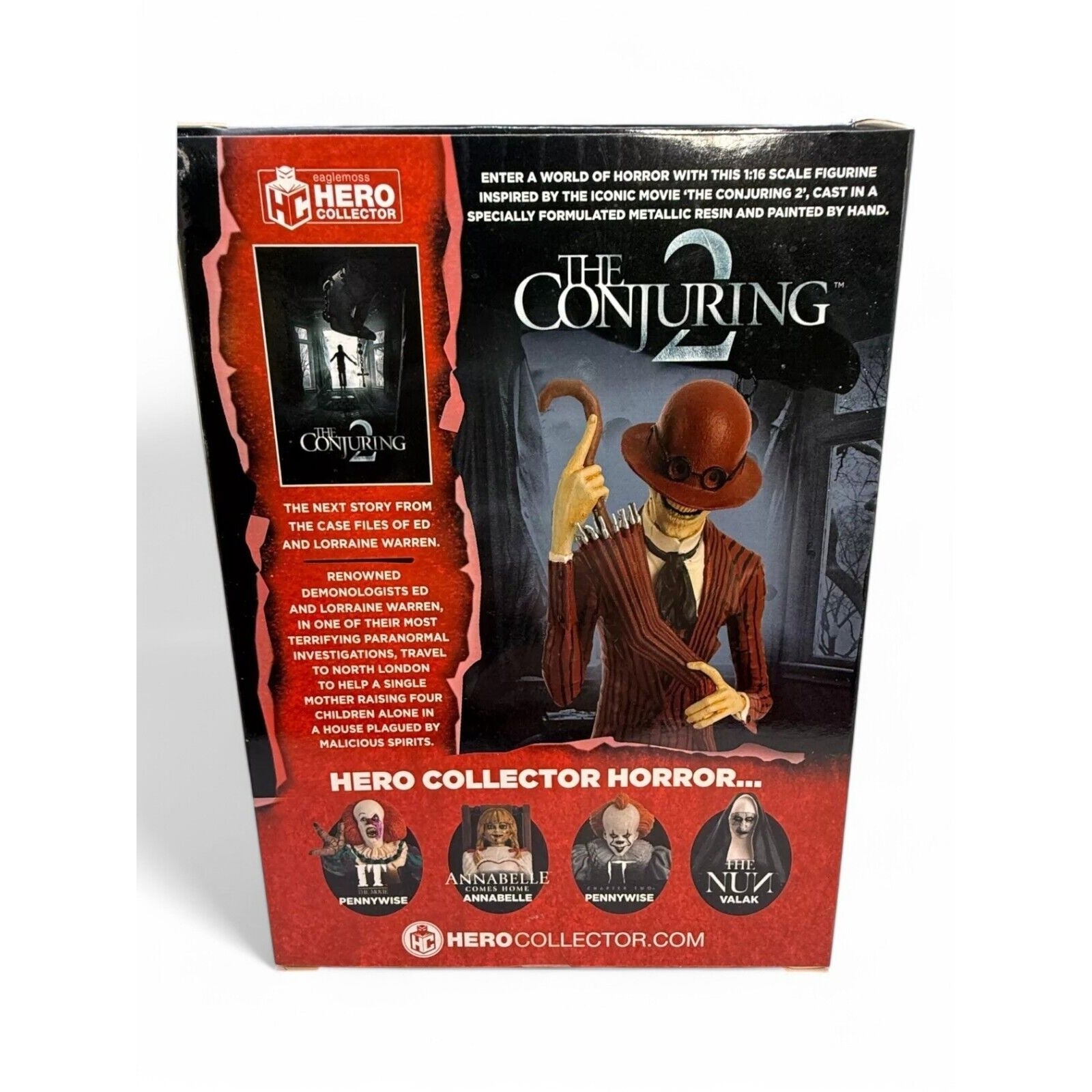 Box for 'The Conjuring 2' figurine with horror-themed design