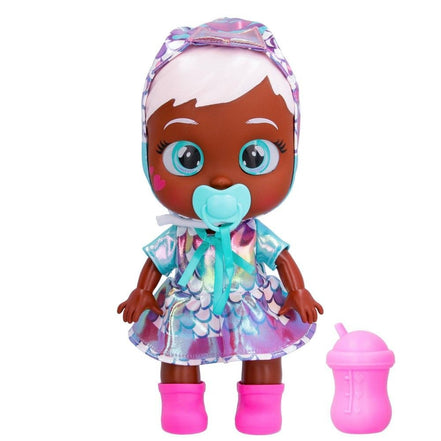 Cry Babies Ayla doll with iridescent outfit and pacifier