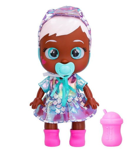Cry Babies Ayla doll with iridescent outfit and pacifier