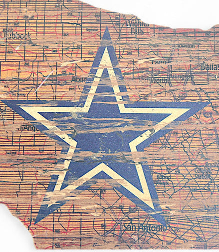 Dallas Cowboys Texas Wall Art – Rustic Wooden State Sign with Star Logo - Flip Side CollectiblesSports - CollectibleFlip Side Collectibles