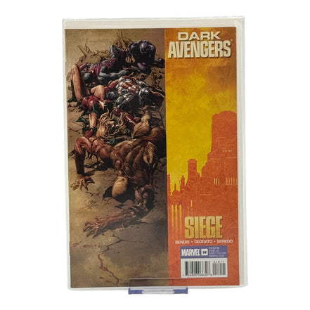 Cover of Dark Avengers issue with a dramatic battle scene