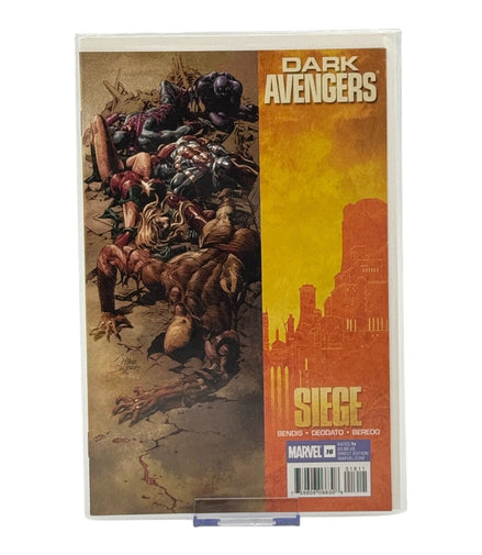 Cover of Dark Avengers issue with a dramatic battle scene