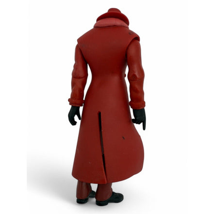 Back view of Deadshot action figure in red attire
