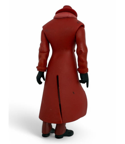 Back view of Deadshot action figure in red attire
