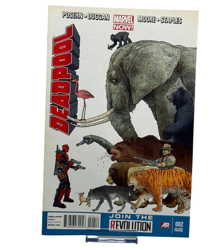 Deadpool #2 Marvel Now comic cover featuring Deadpool with wild animals