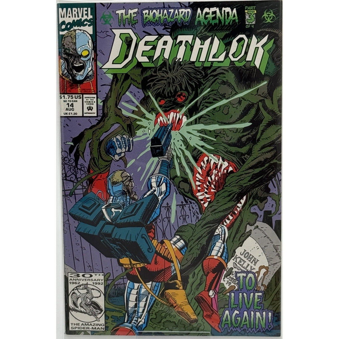 Cover of Deathlok: The Biohazard Agenda #3 featuring intense action scene