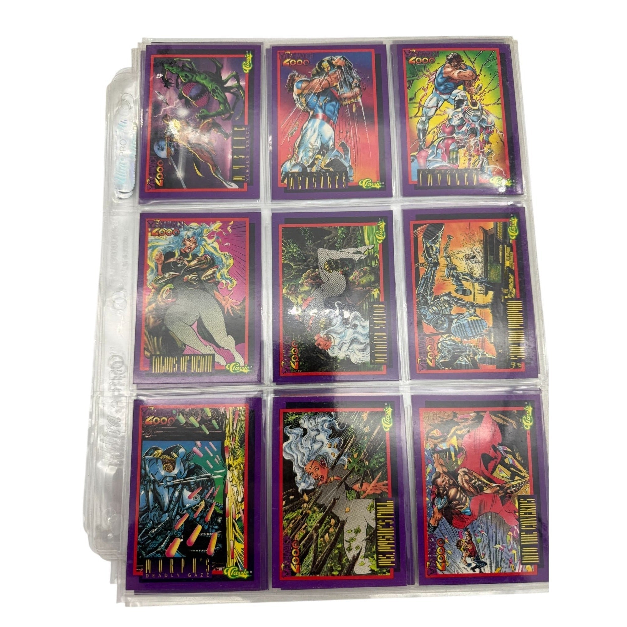 Complete set of Deathwatch 2000 trading cards with holographic designs